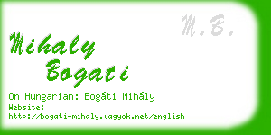 mihaly bogati business card