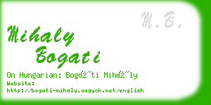 mihaly bogati business card